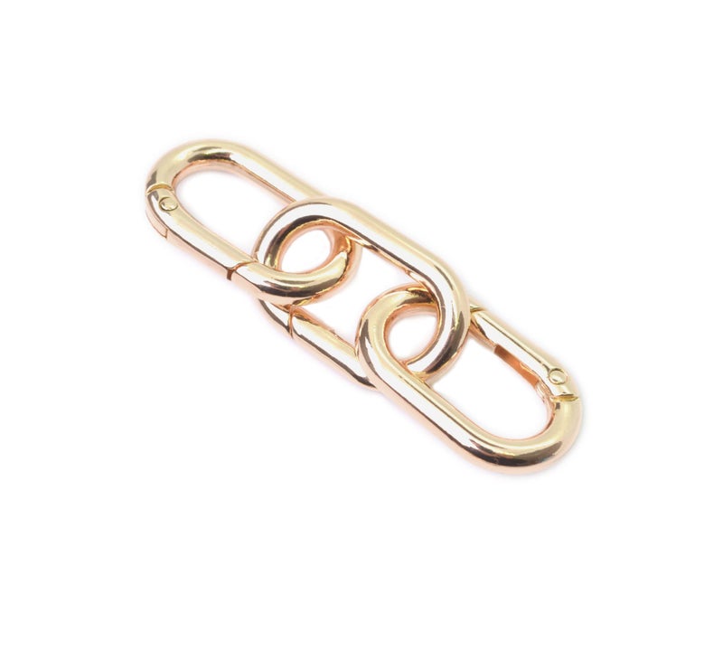 Bobeey 4pcs Carabiner Metal Spring Key Ring,Spring Snap Hooks Clip,Spring Keyring Buckle,Oval Ring for Bags,Purses BBC39(Light Gold) - Image 3